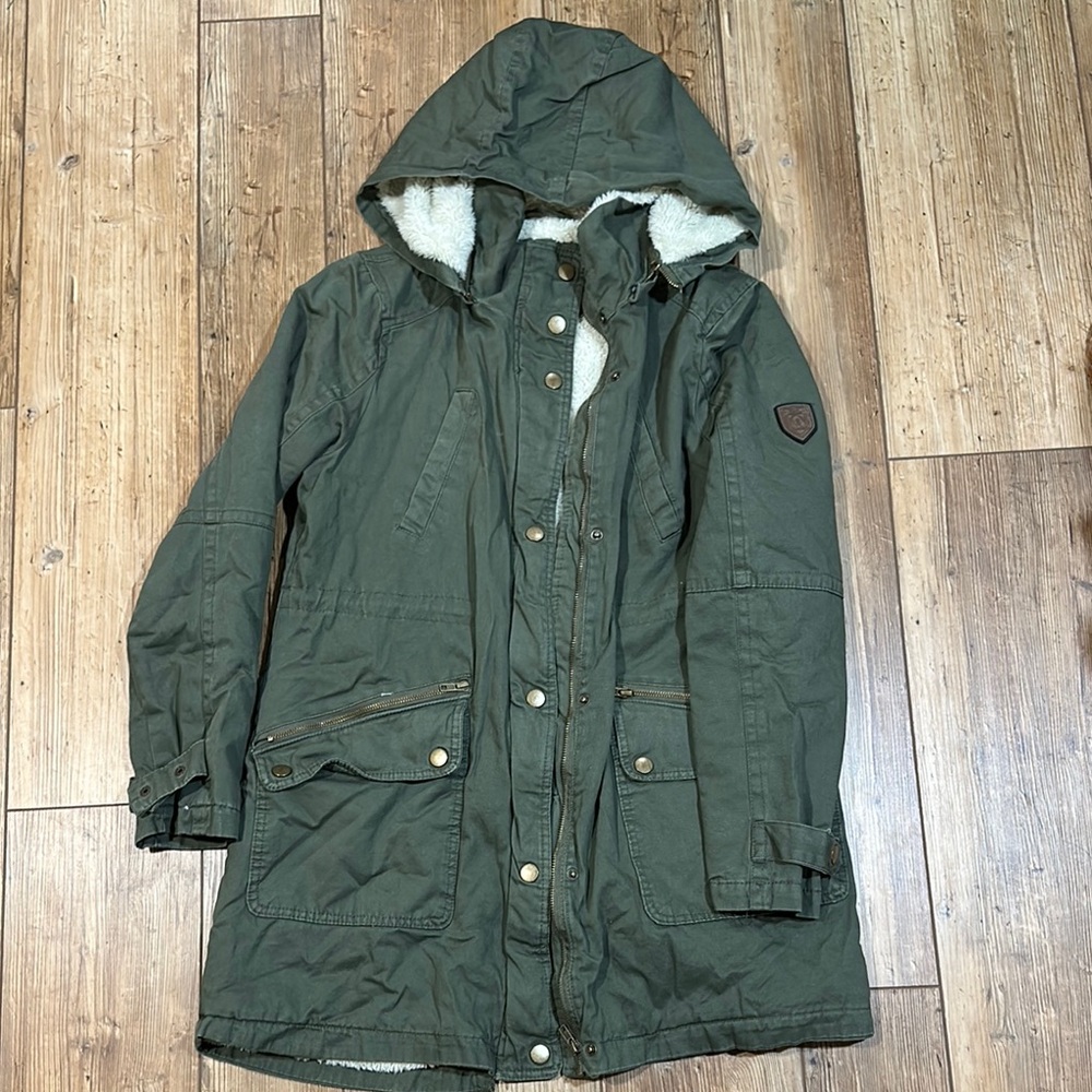Green Hooded Parka Coat